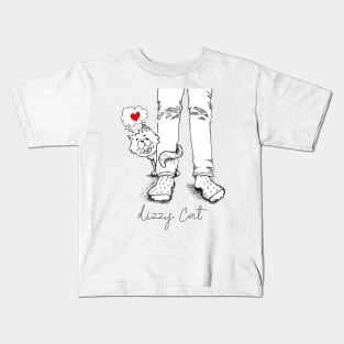 Dizzy cat loving you Kids T-Shirt